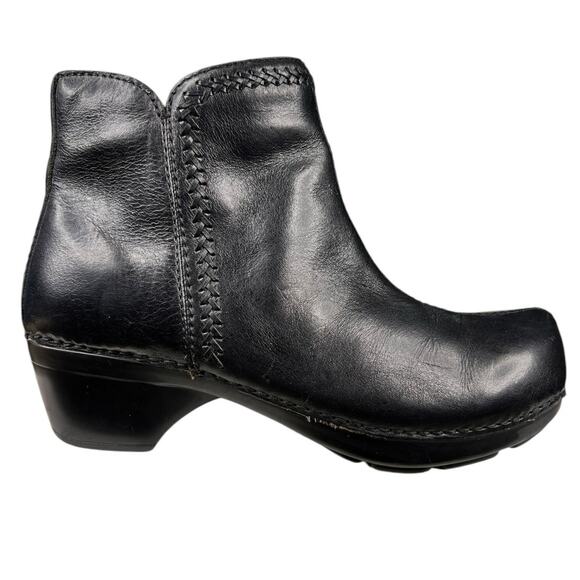 Dansko Women’s Scout Black Leather Side Zip Ankle Boot Size 37 US 6.5/7 - Picture 1 of 11